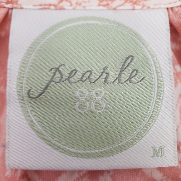 NWOT Pearle 88 Boho Beach Strappy Mini Dress Coral & white Size M - Picture 7 of 9